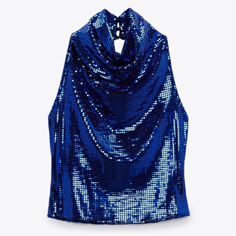 Sequin open back top